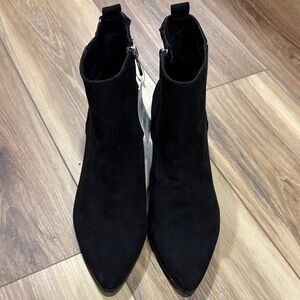Black suede booties